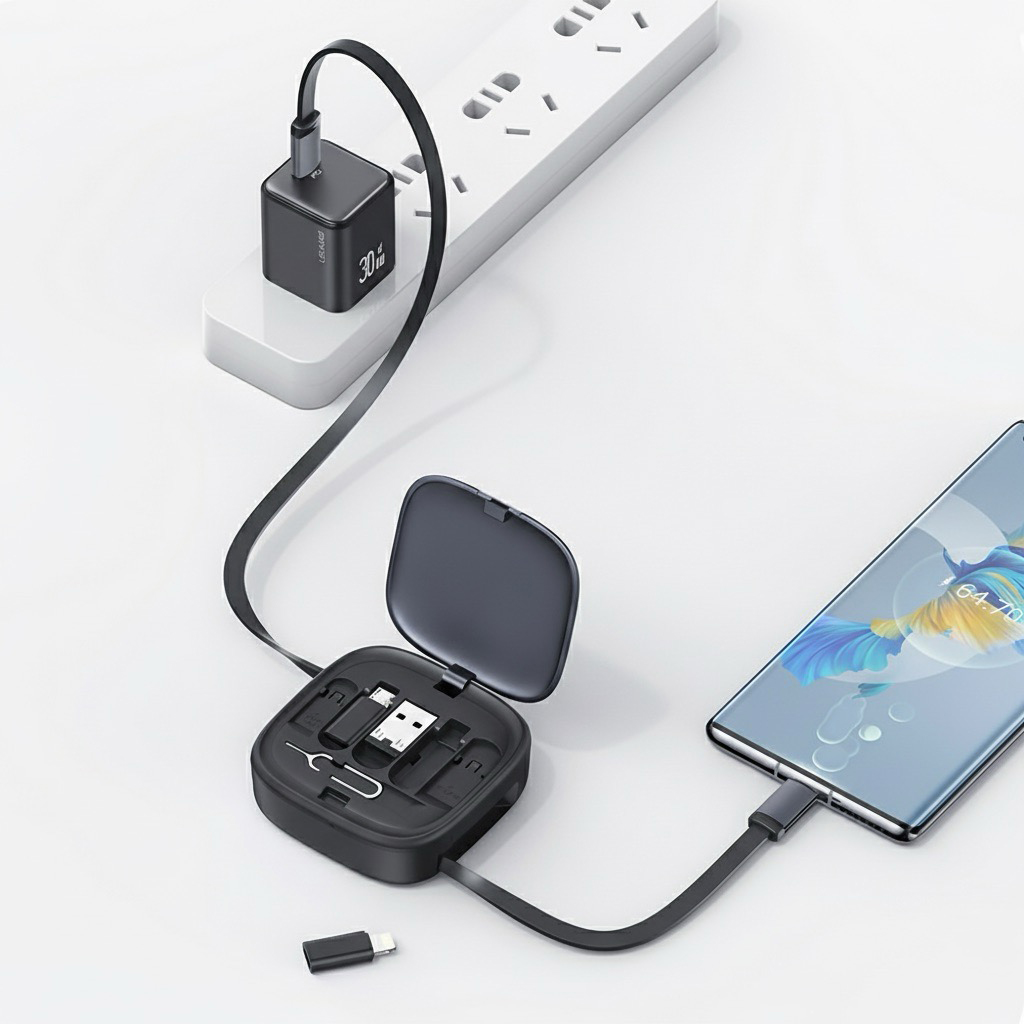 Bộ Cáp Sạc Đa Năng 60W Dây Rút - in logo thumbnail 4