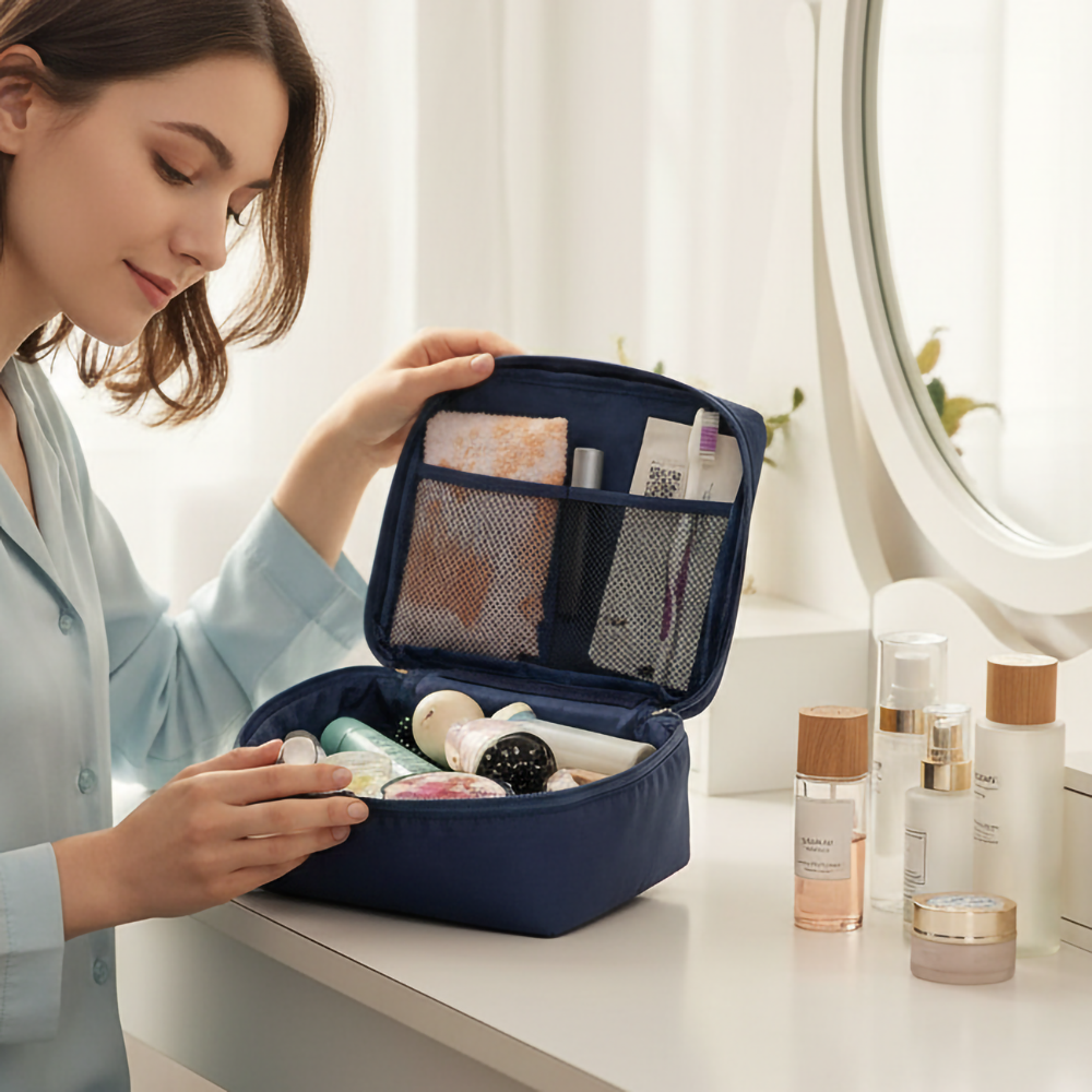 Túi Đựng Đồ Vệ Sinh Cá Nhân Nhiều Ngăn Tiện Lợi - in logo thumbnail 3