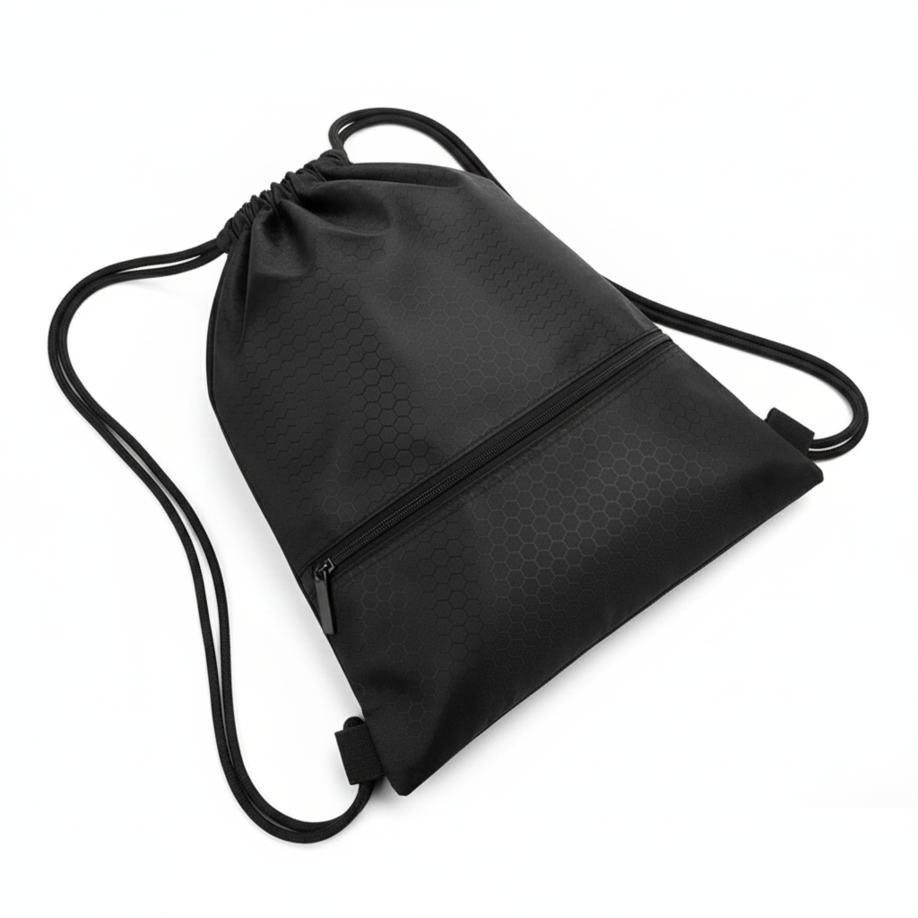 High Quality Drawstring Bag with Front Pocket (Water-Resistant) - custom logo thumbnail 3
