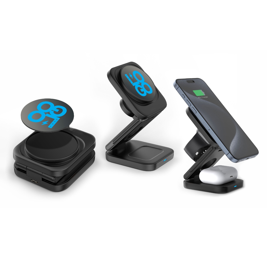 Sạc Không Dây 3 Trong 1 Từ Tính Gấp Gọn WPC50 - in logo thumbnail 5