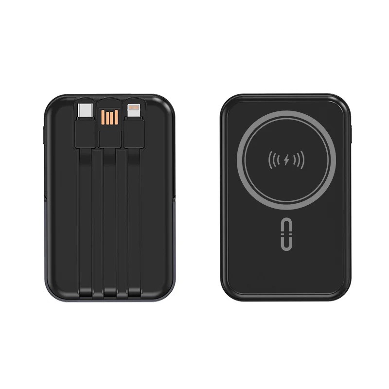 Pin Sạc Dự Phòng Từ Tính Không Dây 10,000mAh Cao Cấp, Kèm Cáp Sạc & Giá Đỡ - in logo thumbnail 5