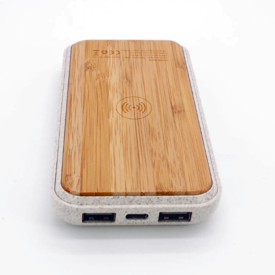 10,000mAh TerraCharge Bamboo Wireless Powerbank - custom logo thumbnail 6
