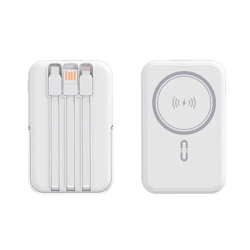 Pin Sạc Dự Phòng Từ Tính Không Dây 10,000mAh Cao Cấp, Kèm Cáp Sạc & Giá Đỡ - in logo thumbnail 6