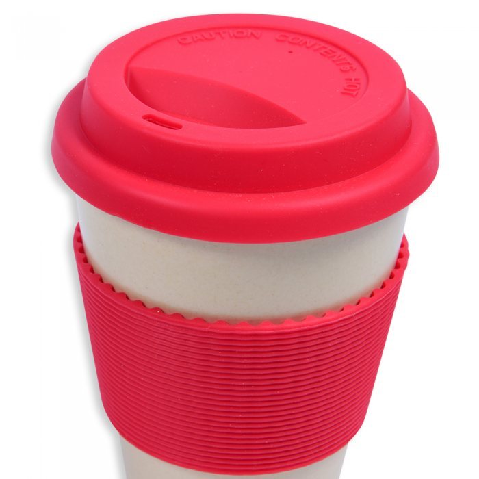 400ml Bamboo Fibre Mug with Lid & Sleeve - custom logo thumbnail 6
