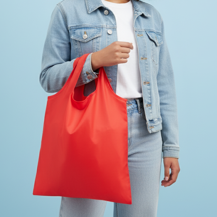 Túi Mua Sắm Gấp Gọn Có Móc Khóa - in logo thumbnail 4