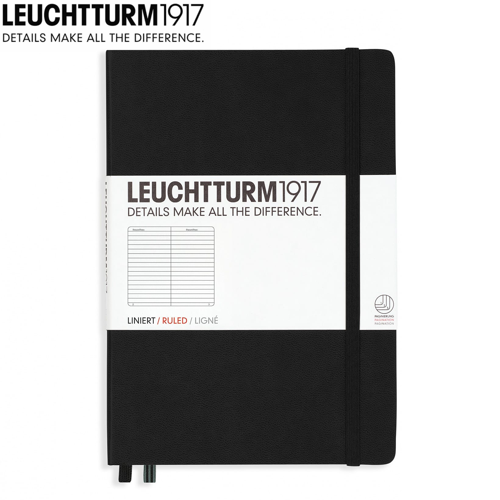 Hardcover A5 Notebook - Ruled - in logo
